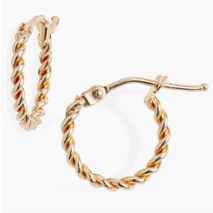 BONY LEVY 14K Gold Small Twisted Rope Hoop Earrings